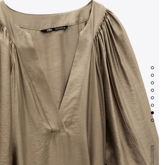 Zara * Belted Midi Dress Tan - Picture 5 of 5
